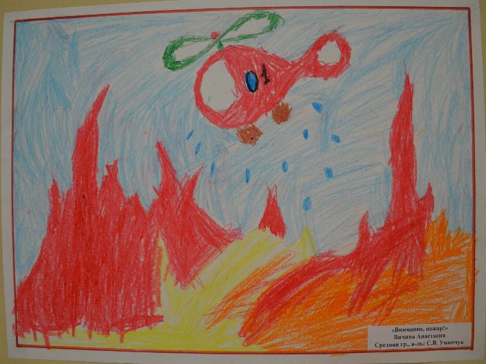 рисунок на тему пожарной безопасности в детский сад