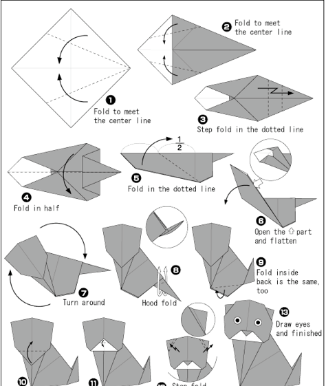 Закладка оригами - панда