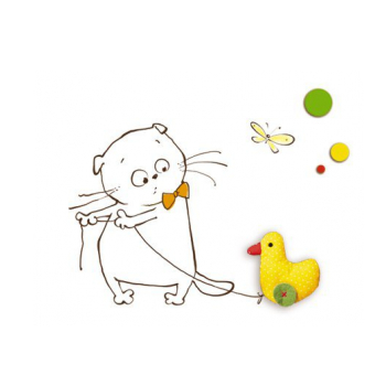 Кот Басик - раскраска