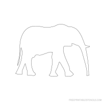 Силуэт слона - шаблон