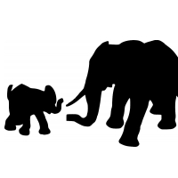 Слоны трафарет