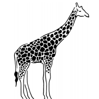 Жираф с пятнами - трафарет