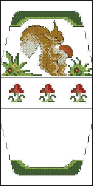 Схема вышивки крестом "Белочка С Грибом"
