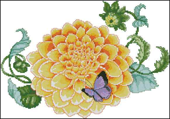 Схема вышивки крестом "Classic Dahlia"