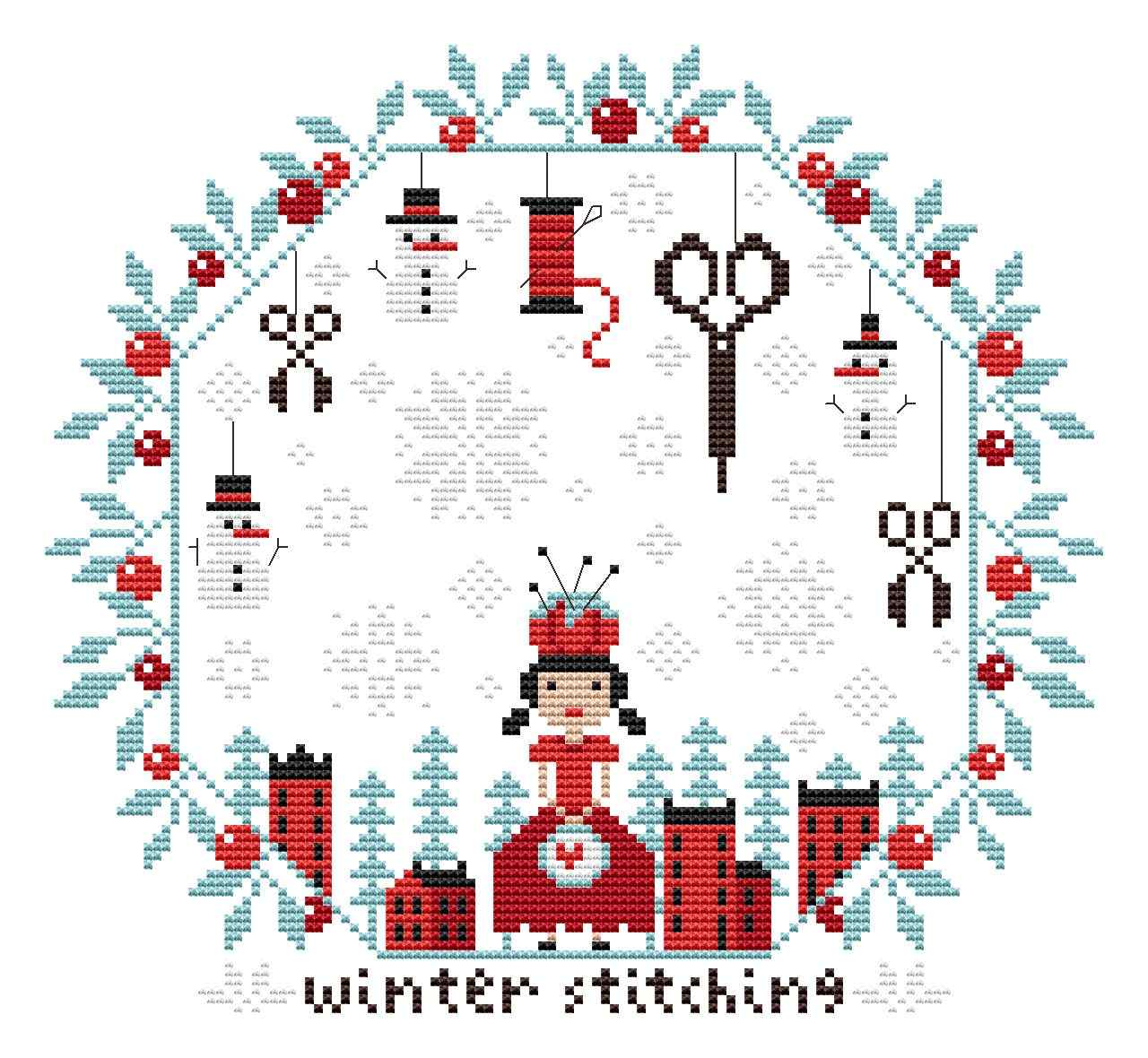 Схема вышивки крестом "Winter Stitching"