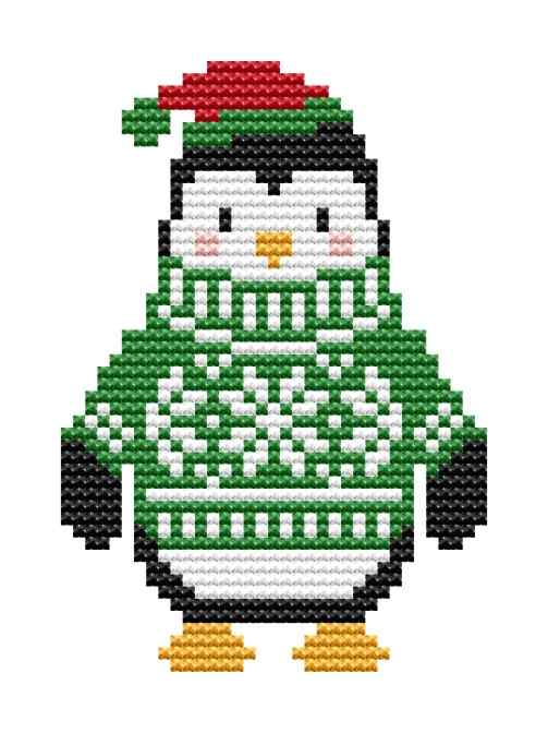 Схема вышивки крестом "Christmas Penguin Ornament"