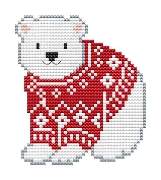 Схема вышивки крестом "Christmas Polar Bear"