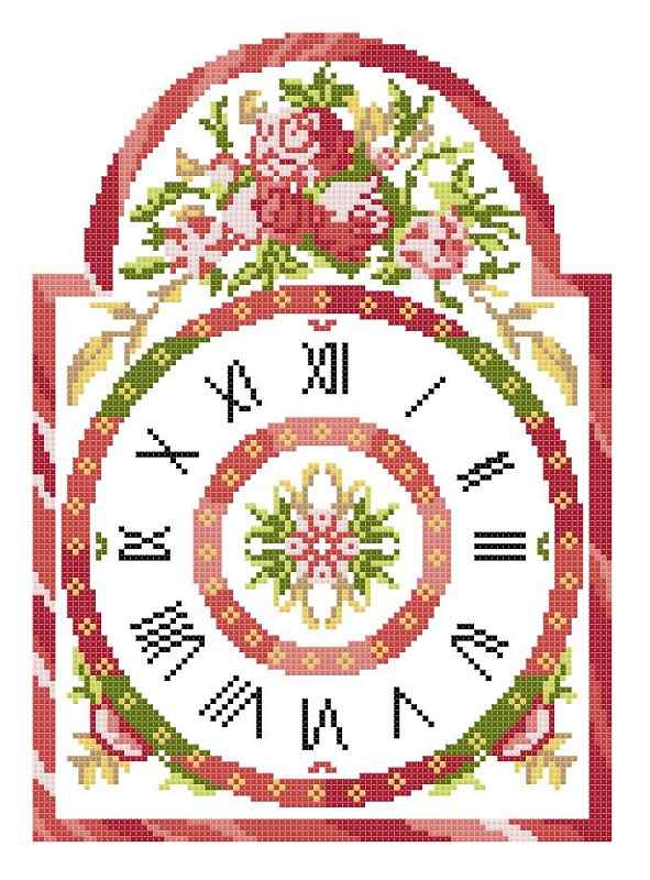 Схема вышивки крестом "Reloj Rosas"