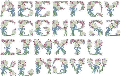 Схема вышивки крестом "Summer Flower Abc"