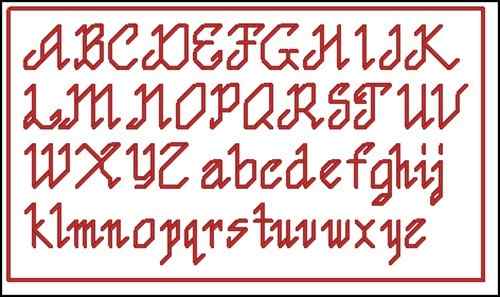Схема вышивки крестом "Alphabet For Gift Tags"