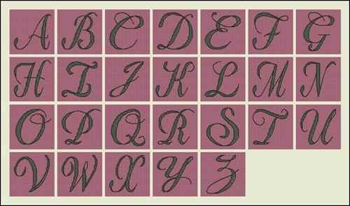 Схема вышивки крестом "Monogram Elegance (Alphabet)"