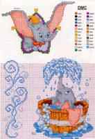 Схема вышивки крестом "Дамбо купается"