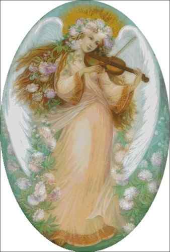 Схема вышивки крестом "Angel With Violin"