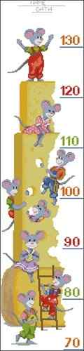 Схема вышивки крестом "Ростометр мышки С Сыром"