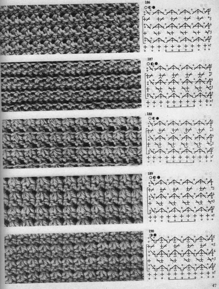 Плотный узор крючком № 048