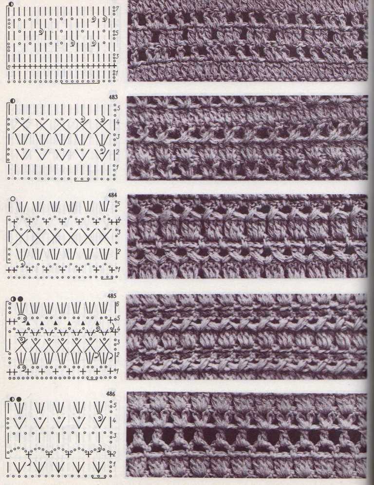 Узор крючком с горизонтальными полосами номер 121