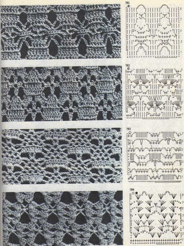 Ажурный узор крючком № 194
