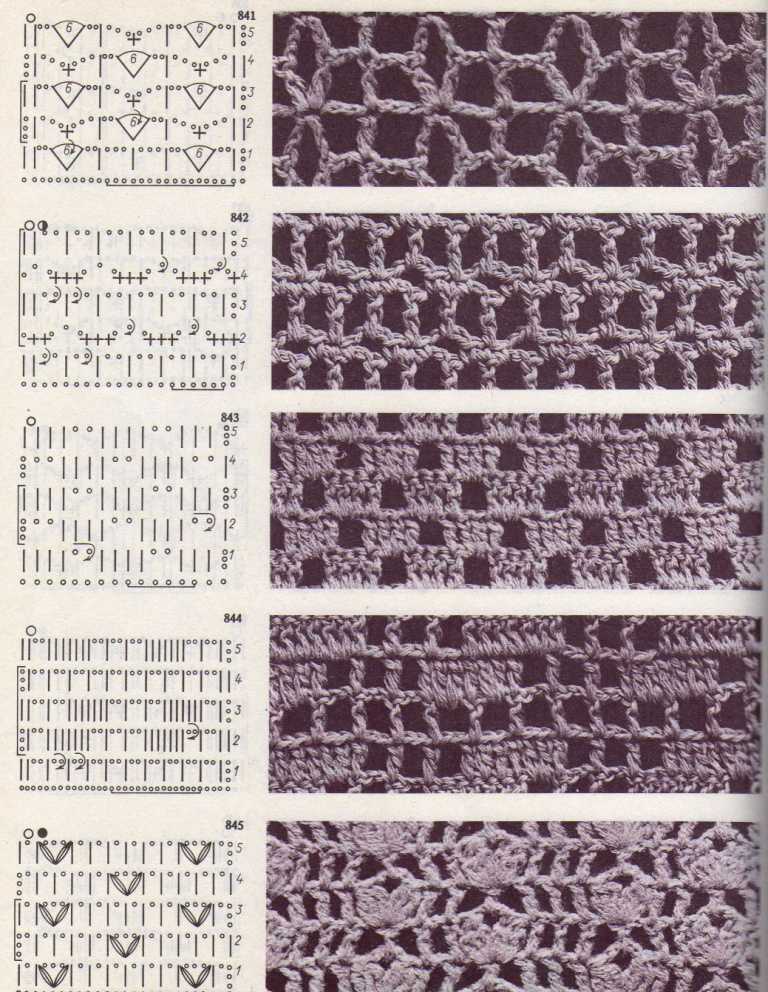 Филейная сетка - узор крючком номер 215