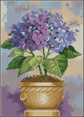 Схема вышивки крестом "Hydrangea in Bloom"