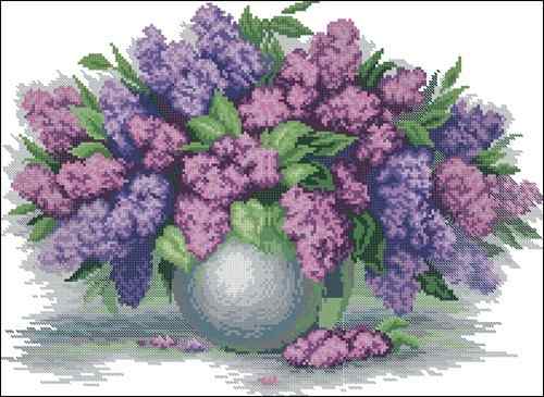 Схема вышивки крестом "Lilac bouquet"