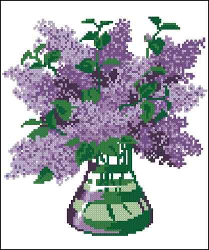 Схема вышивки крестом "Lilac in a vase"