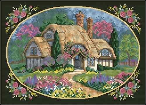 Схема вышивки крестом "Enchanted Cottage"