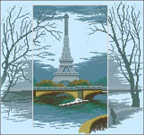 Схема вышивки крестом "La Tour Eiffel"