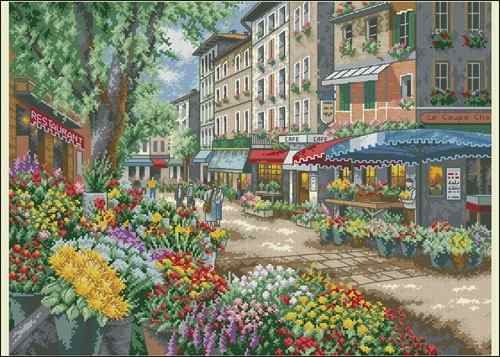 Схема вышивки крестом "Paris Market"