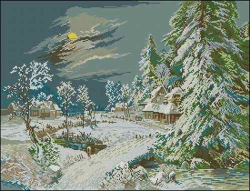 Схема вышивки крестом "Winter Night"