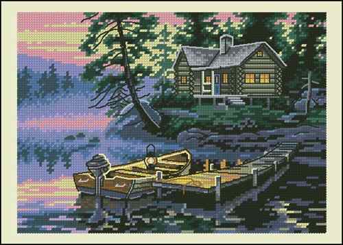 Схема вышивки крестом "Morning Lake"