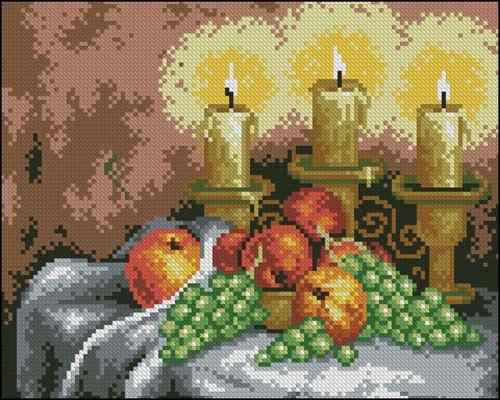 Схема вышивки крестом "Still Life Candles"
