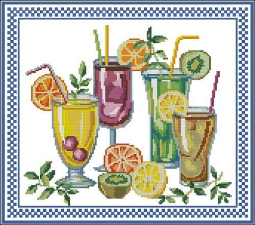 Схема вышивки крестом "Cocktails Sampler"