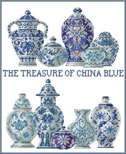 Схема вышивки крестом "The Treasure Of China Blue"