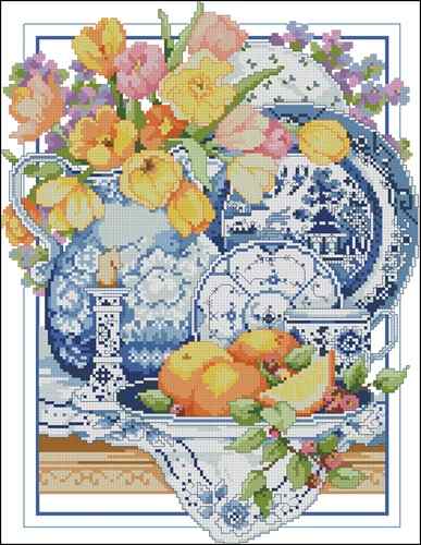 Схема вышивки крестом "Willowware Classic"