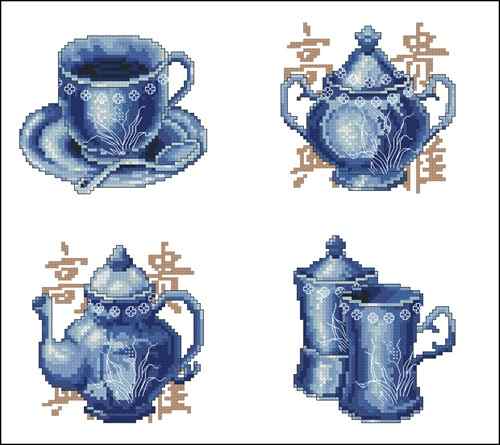 Схема вышивки крестом "Tea Pot Gallery"