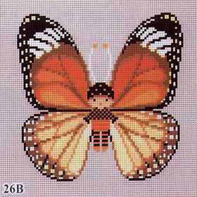 Схема вышивки "26-B Baby Butterfly - orange, black & white"