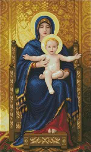 Схема вышивки крестом "Solaria The Virgin and Child on the thr"