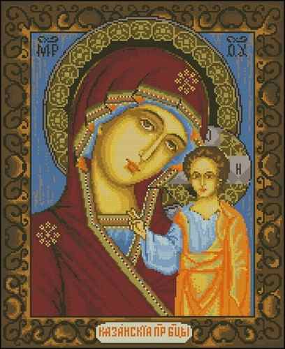 Схема вышивки крестом "Kazanskaya Theotokos"