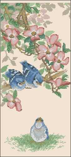 Схема вышивки крестом "BABY BLUE JAYS"