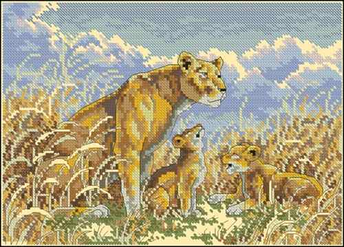 Схема вышивки крестом "Lion Cubs"