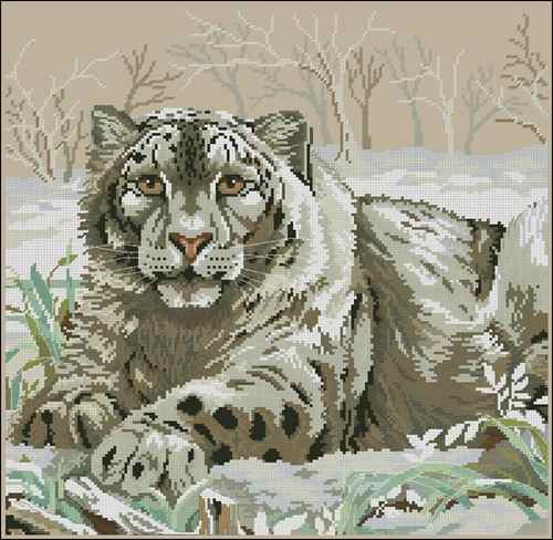 Схема вышивки крестом "Snow Leopard"