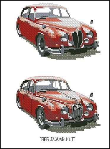 Схема вышивки крестом "1966 Jaguar MKII"