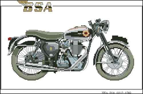 Схема вышивки крестом "1956 BSA Gold Star"