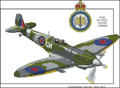 Схема вышивки крестом "CSF165 Supermarine Spitfire"
