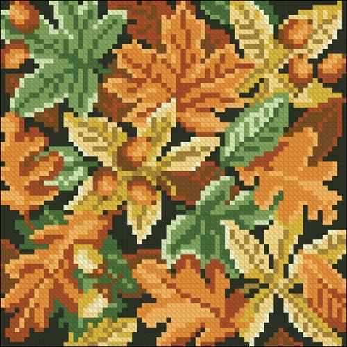 Схема вышивки крестом "Autumn Leaves Cushion Front"