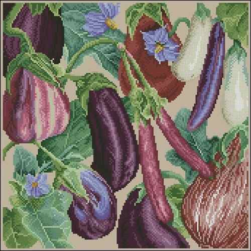 Схема вышивки крестом "Eggplants Pillow"