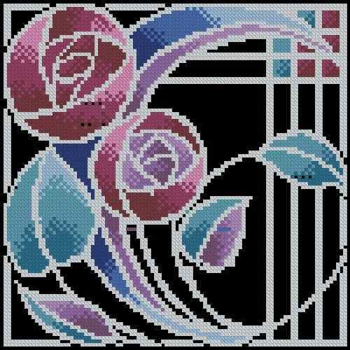 Схема вышивки крестом "Mackintosh Rose"