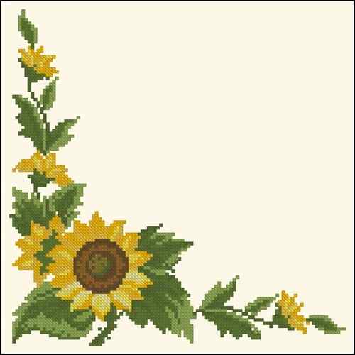 Схема вышивки крестом "Sunflowers Table Topper"