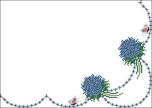 Схема вышивки крестом "Уголок для скатерти с незабудкой"