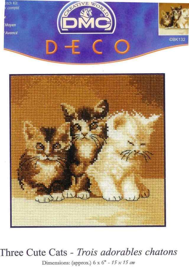 Схема вышивки "DMC BK132-Three cute cats"